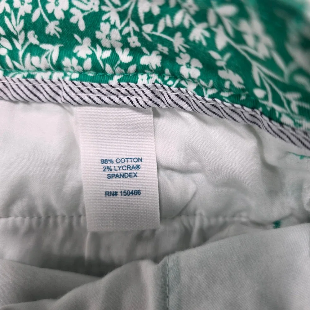 Market &‎ Spruce Green Floral Shorts Womens 6 Cotton Stretch Botanical Print